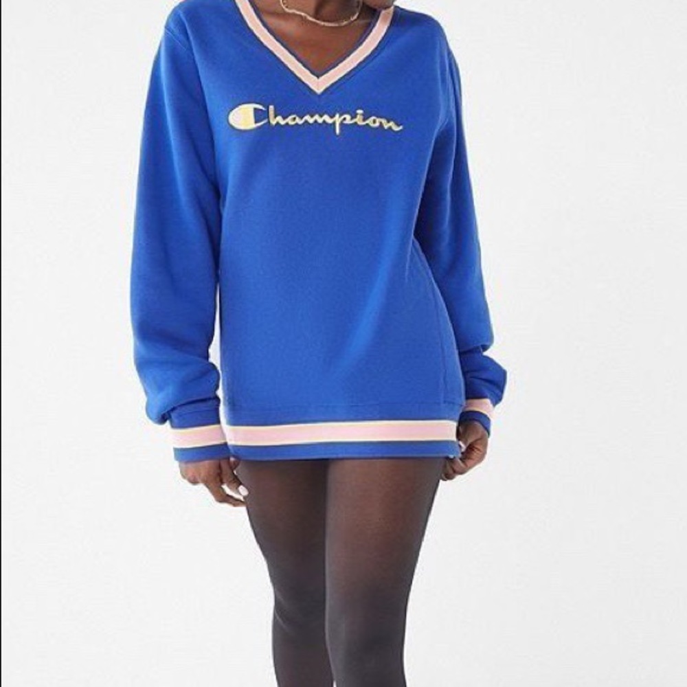 champion v neck varsity sweater jumper
